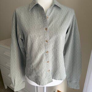 Vintage The North Face Button Down Blouse Textured Sage Womens Size S (EUC)